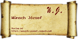 Wünsch József névjegykártya